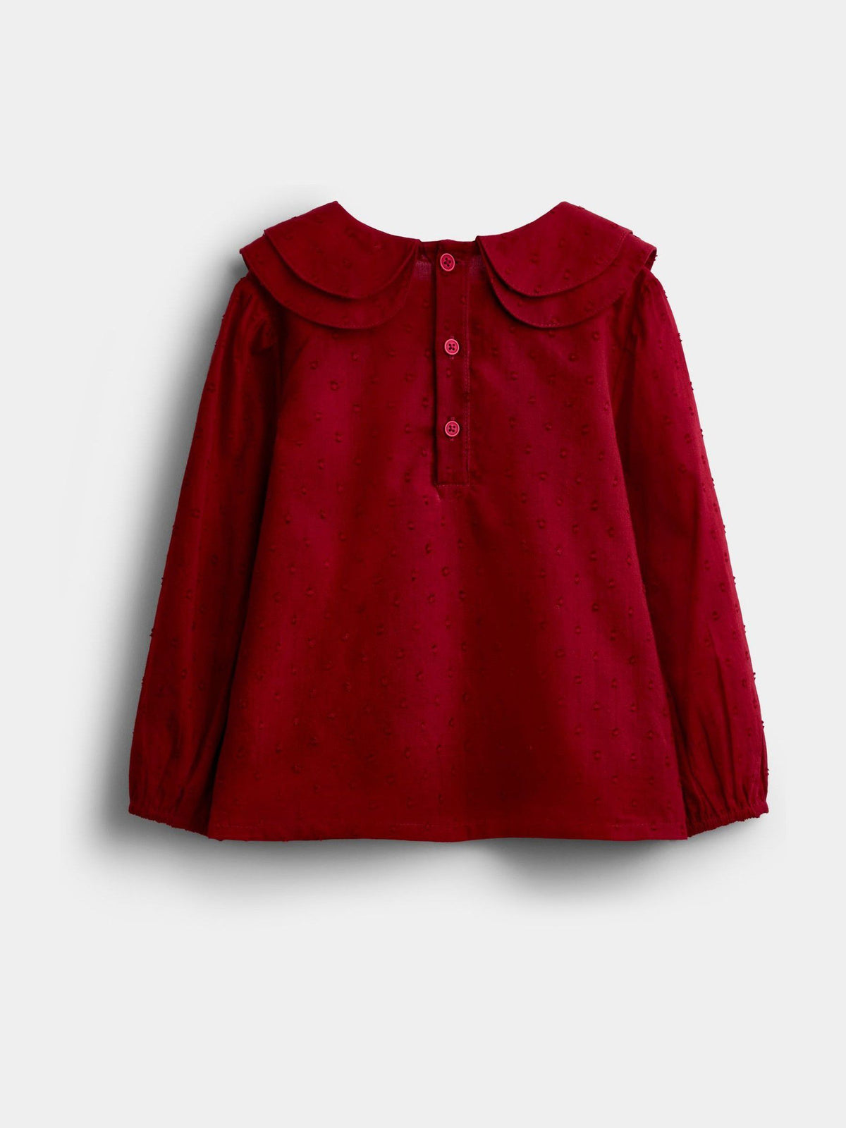 JoJo Maman Bébé Burgundy Red Heart Flocked Tulle Skirt & Dobby Blouse Set - image 3