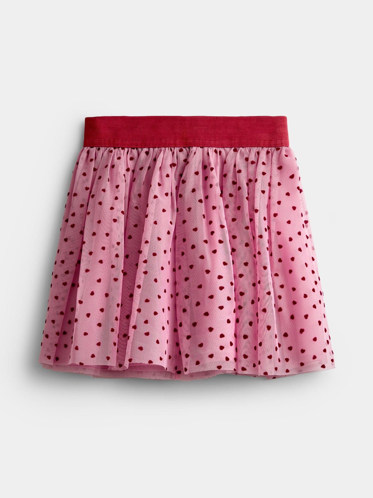 JoJo Maman Bébé Burgundy Red Heart Flocked Tulle Skirt & Dobby Blouse Set - image 4