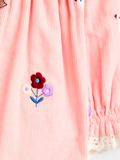 JoJo Maman Bébé Pink Bird & Floral Embroidered Cord Baby Dress - image 4