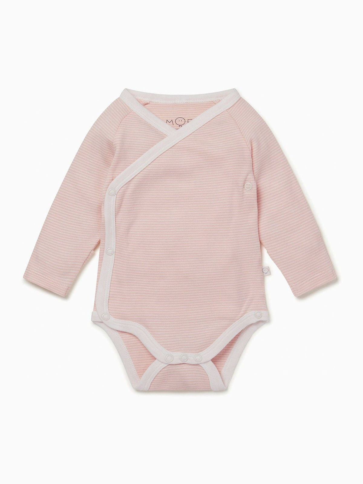 Dsiney Kidz - MORI Pink Blush Stripe Long Sleeve Supersoft Kimono Bodysuit image 2