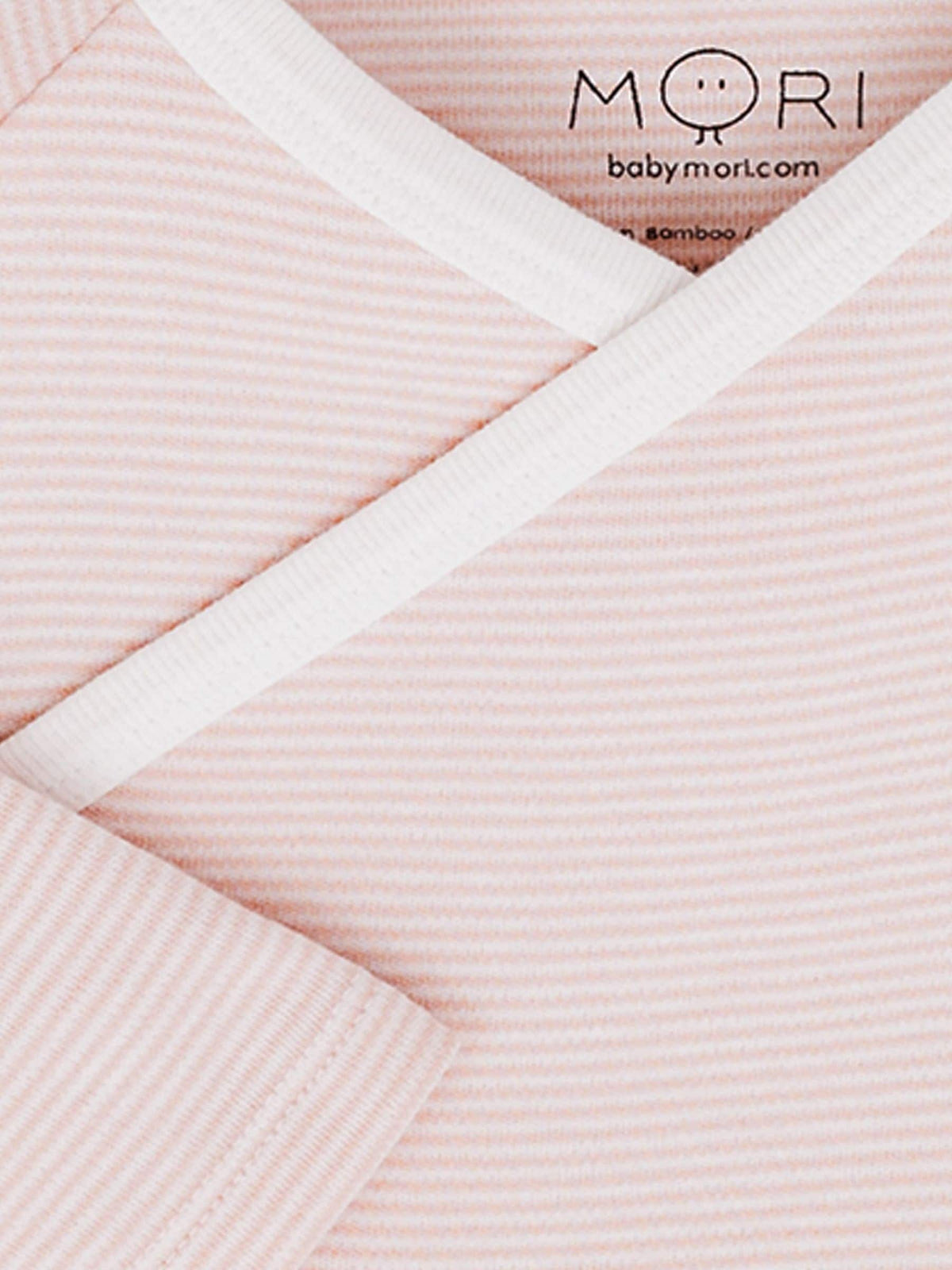 Dsiney Kidz - MORI Pink Blush Stripe Long Sleeve Supersoft Kimono Bodysuit image 3