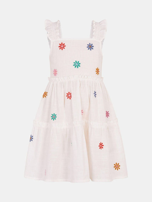 Dsiney Kidz - Angels by Accessorize White Girls Floral Embroidered Dress image 1