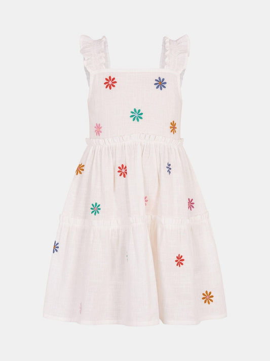 Dsiney Kidz - Angels by Accessorize White Girls Floral Embroidered Dress image 1