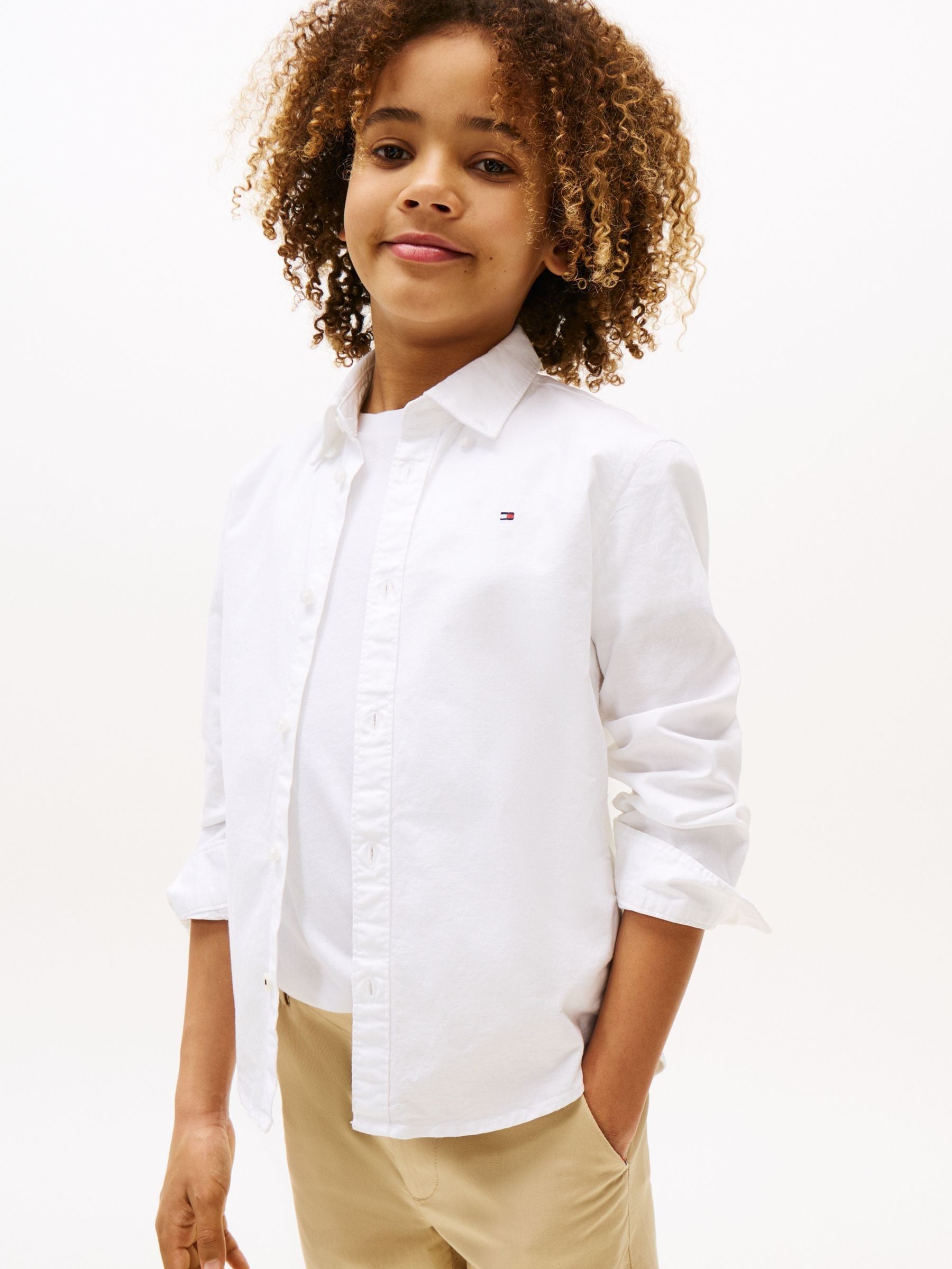 Dsiney Kidz - Tommy Hilfiger White Stretch Oxford Shirt image 1