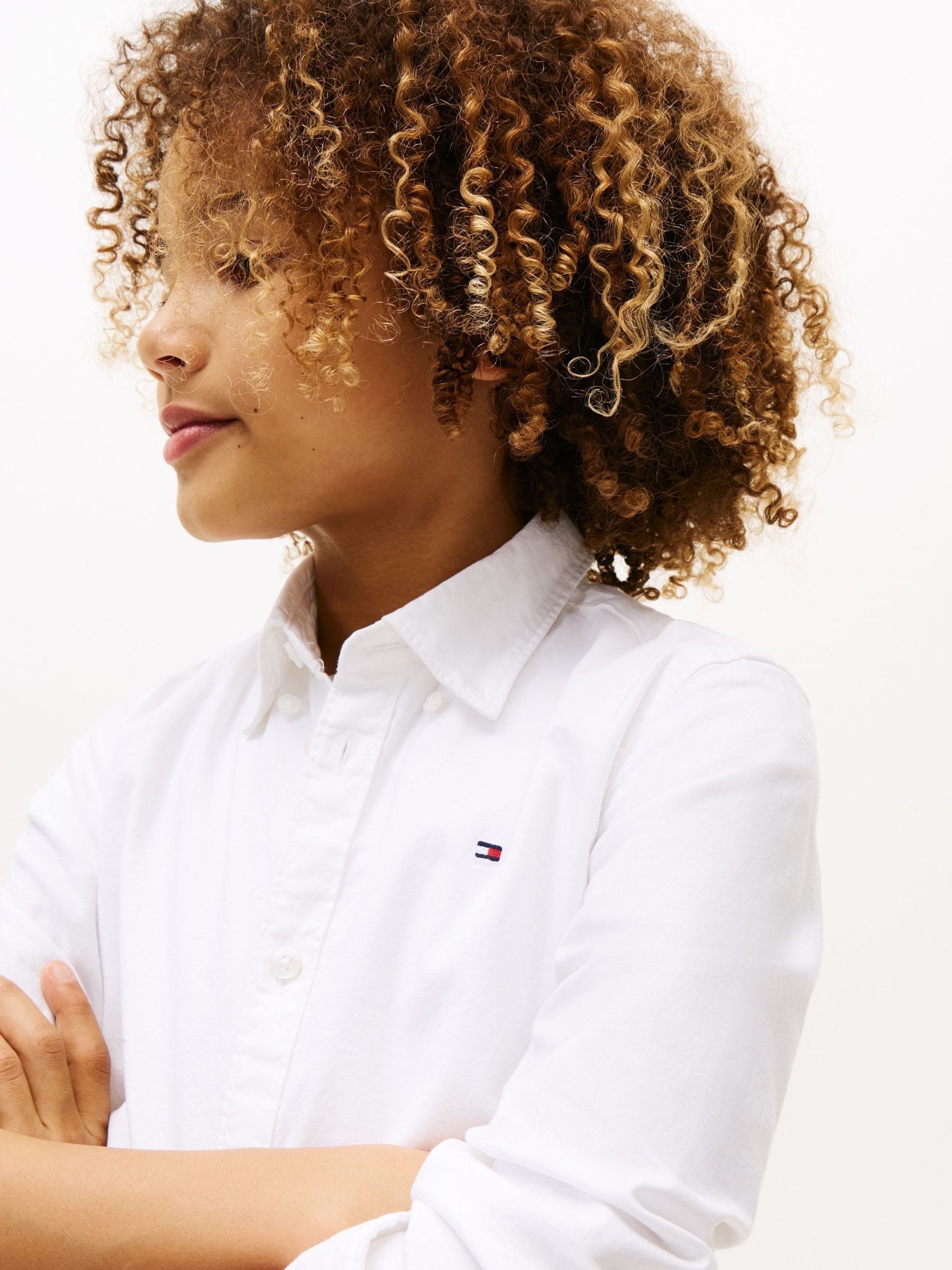 Dsiney Kidz - Tommy Hilfiger White Stretch Oxford Shirt image 4