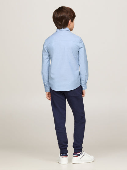 Dsiney Kidz - Tommy Hilfiger Blue Stretch Oxford Shirt image 3