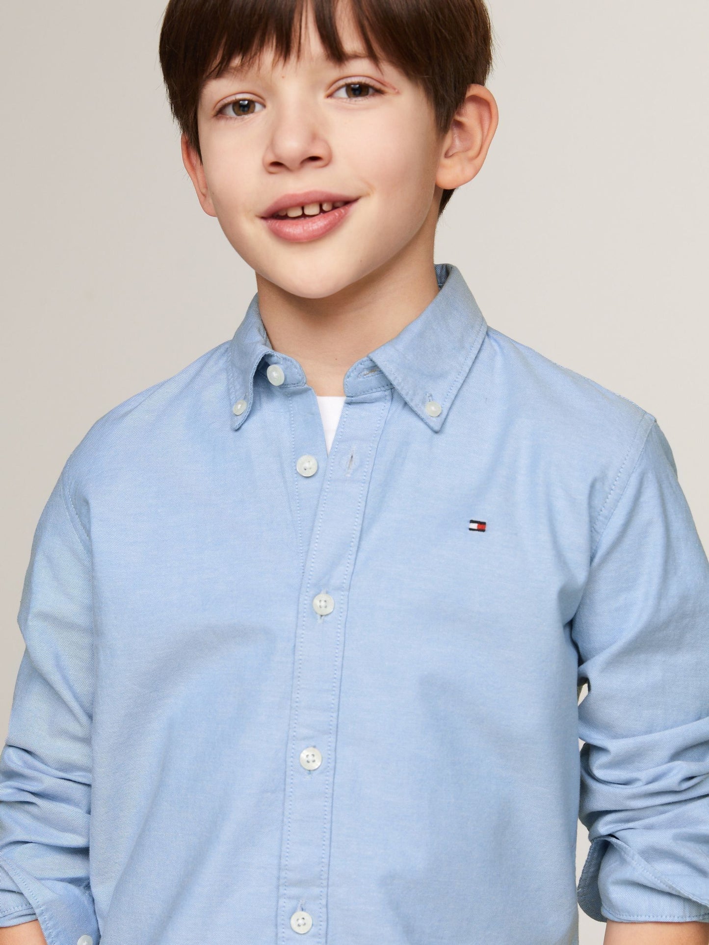 Dsiney Kidz - Tommy Hilfiger Blue Stretch Oxford Shirt image 4