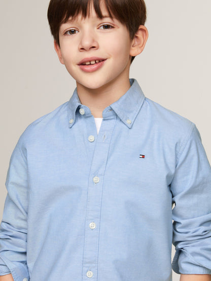 Dsiney Kidz - Tommy Hilfiger Blue Stretch Oxford Shirt image 4