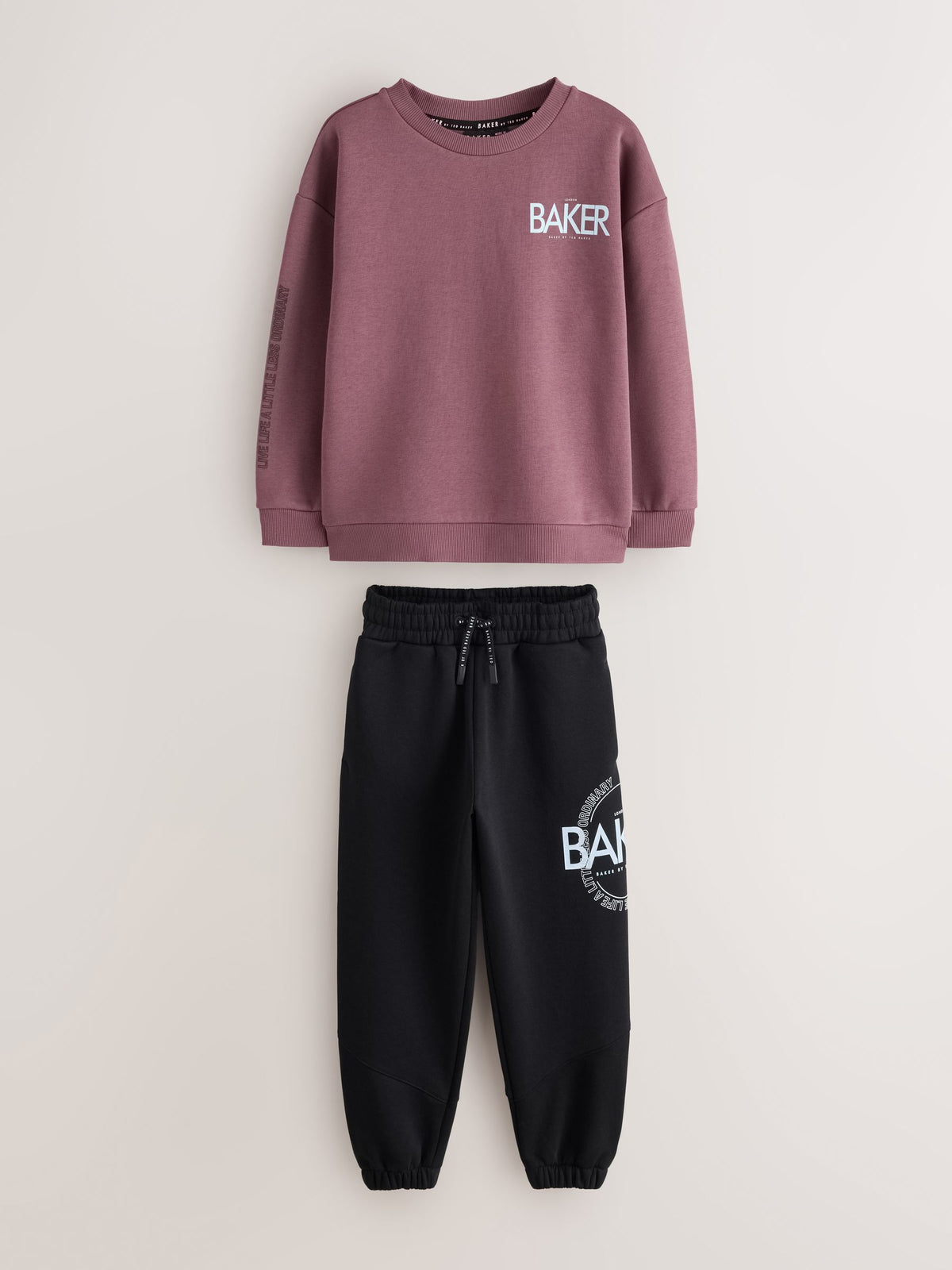 Baker by Ted Baker Black/Purple 2 Piece Oversized Graphic Sweatshirt and Joggers Set - image 1