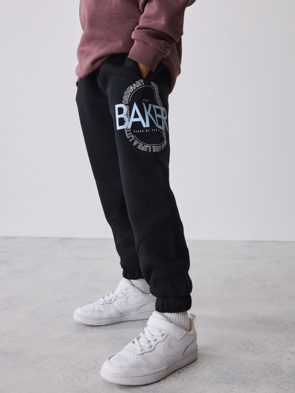 Baker by Ted Baker Black/Purple 2 Piece Oversized Graphic Sweatshirt and Joggers Set - image 3