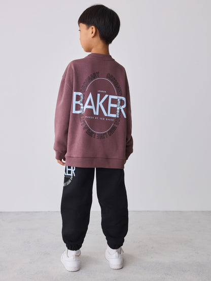 Baker by Ted Baker Black/Purple 2 Piece Oversized Graphic Sweatshirt and Joggers Set - image 4