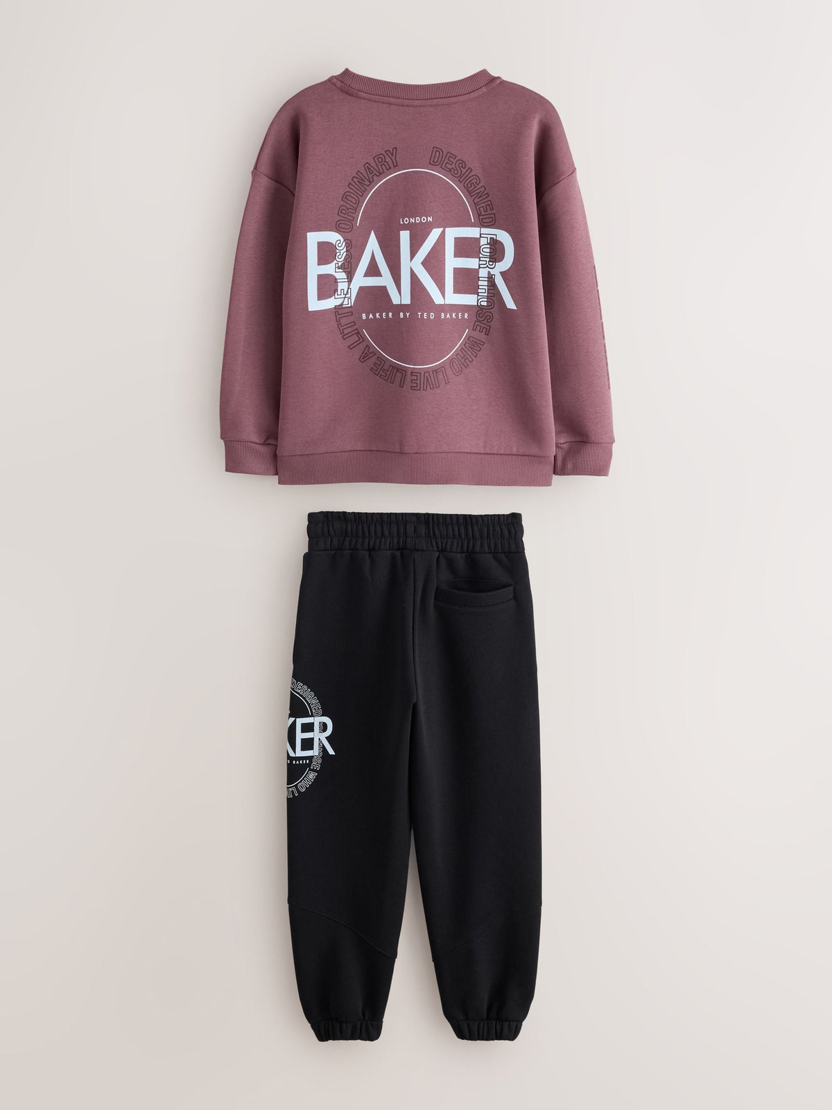 Baker by Ted Baker Black/Purple 2 Piece Oversized Graphic Sweatshirt and Joggers Set - image 6