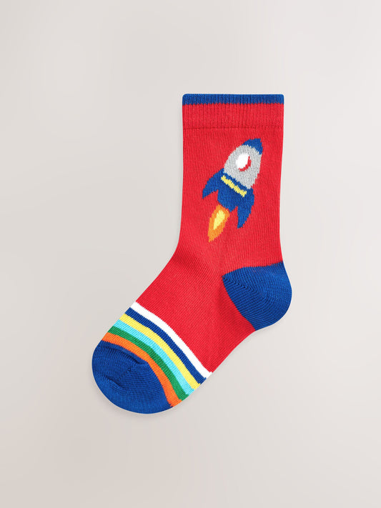 Rainbow Stripe Transport Cotton Rich Socks 7 Pack image 3