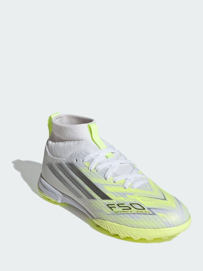 adidas White F50 Sparkfusion League Mid Cut Turf Football Shoes image 1