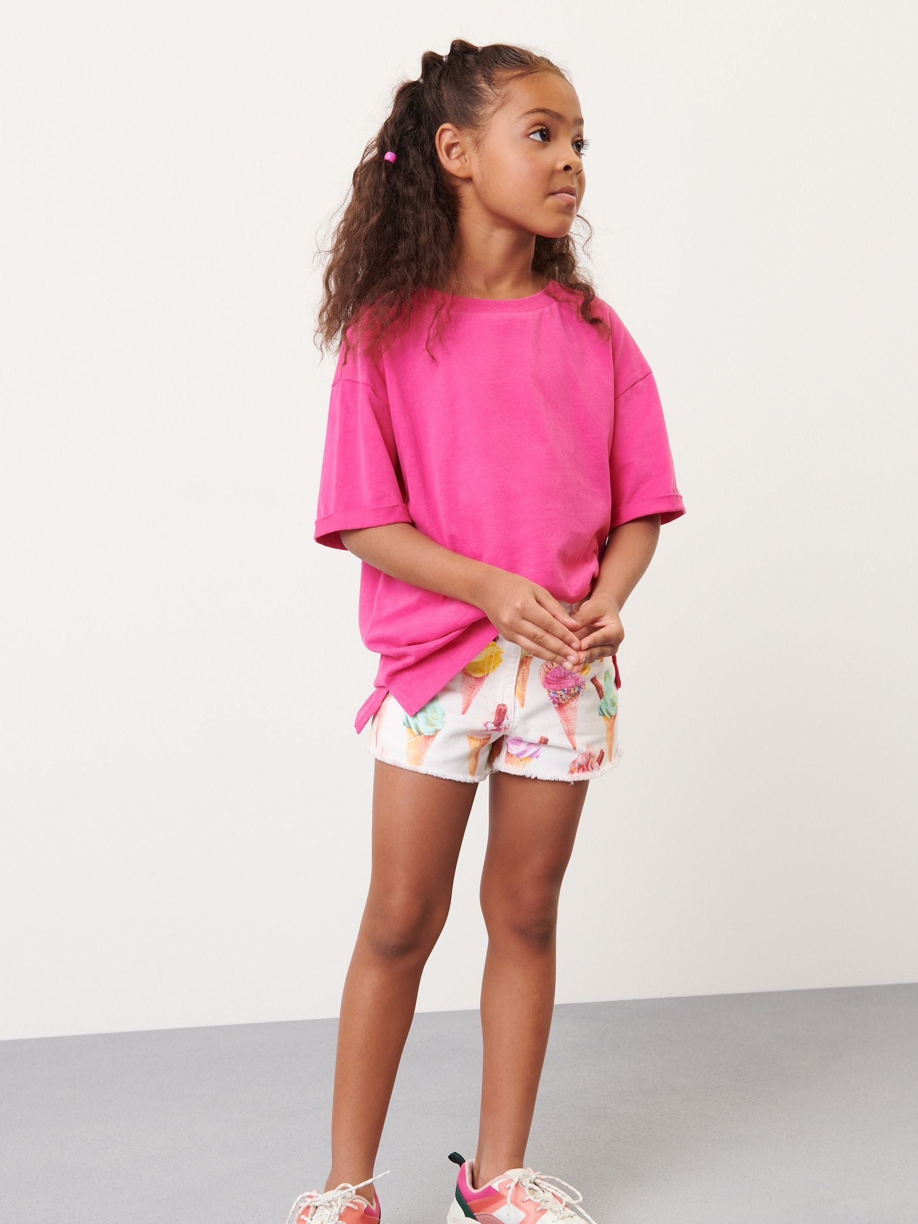 Dsiney Kidz - Magenta Pink Oversized T-Shirt (3-16yrs) image 2