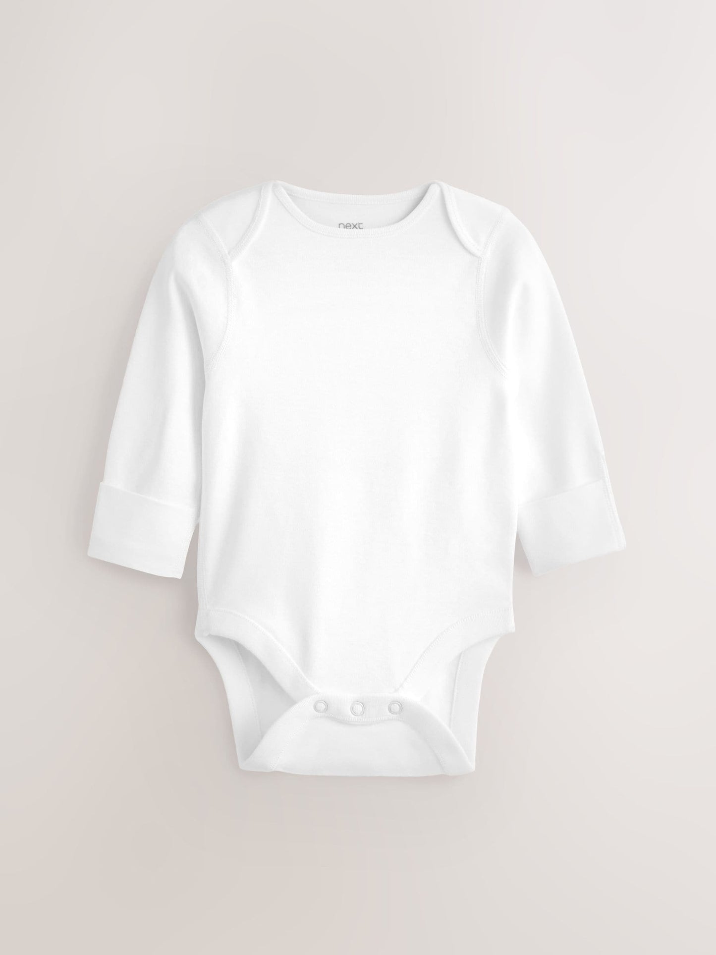 White 3 Pack Kind To Skin Long Sleeve Baby Bodysuits image 2