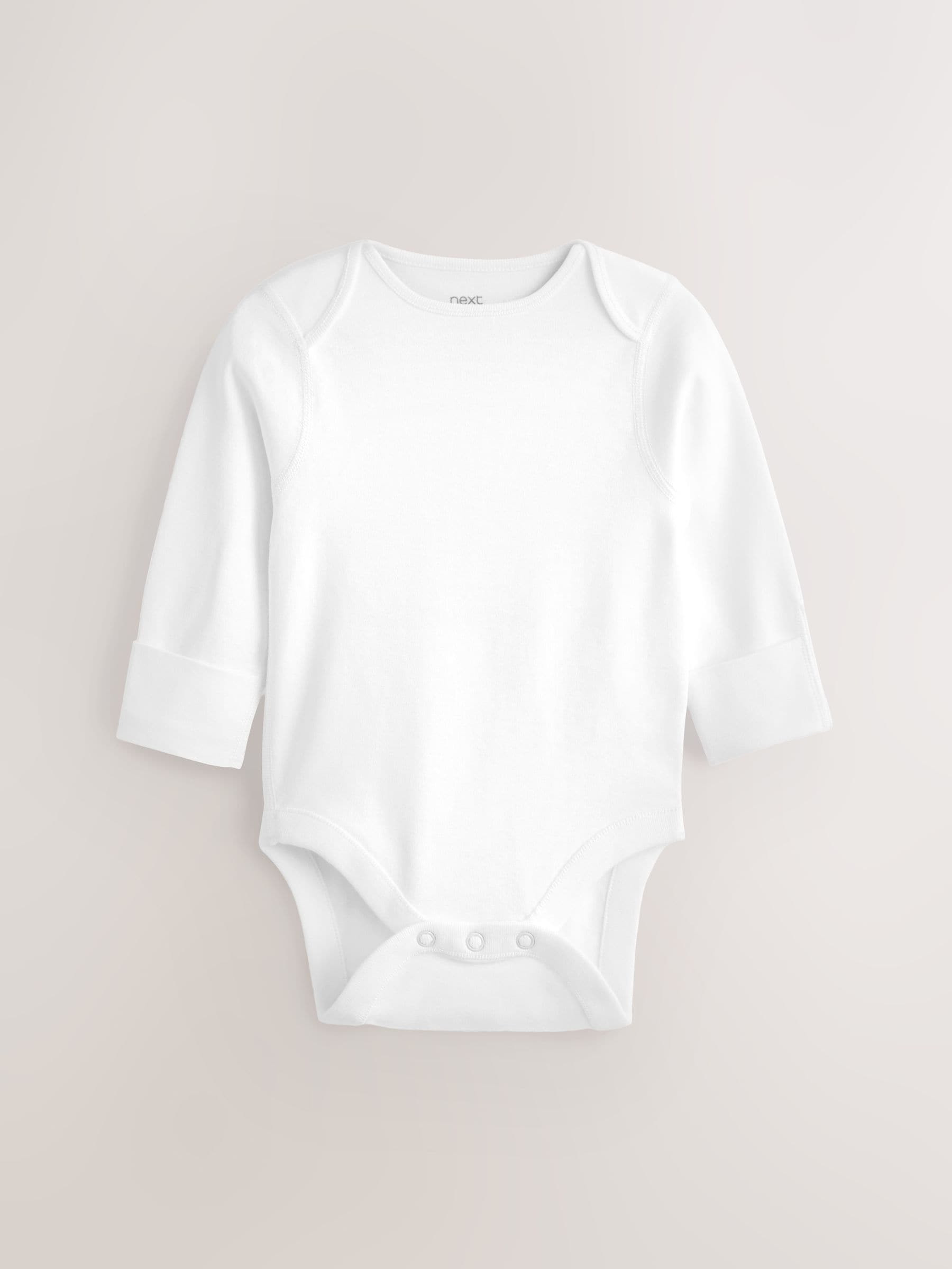 White 3 Pack Kind To Skin Long Sleeve Baby Bodysuits image 2