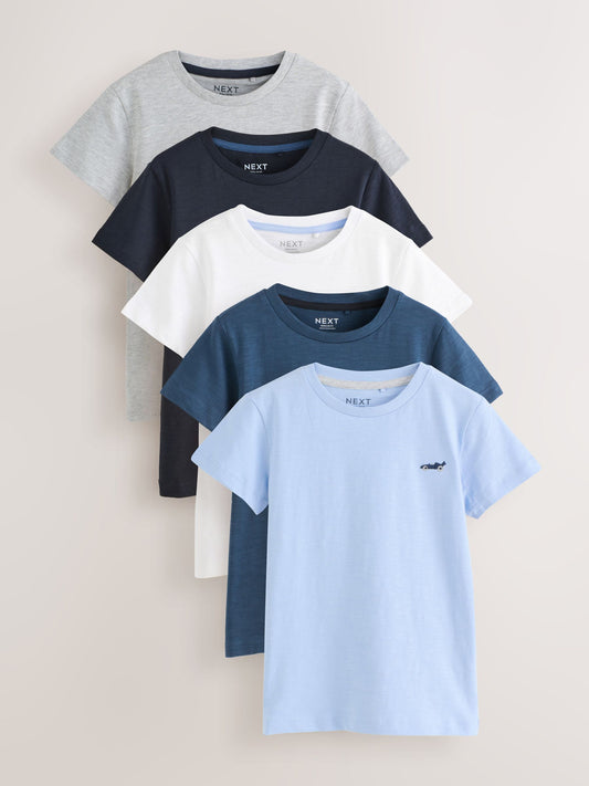 Blue Regular Fit Short Sleeve T-Shirts 5 Pack (3mths-7yrs) image 1