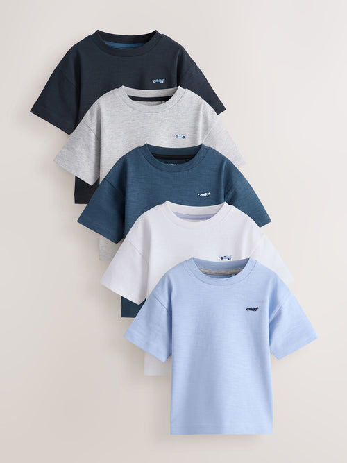 Blue Relaxed Fit Short Sleeve T-Shirts 5 Pack (3mths-7yrs) image 1