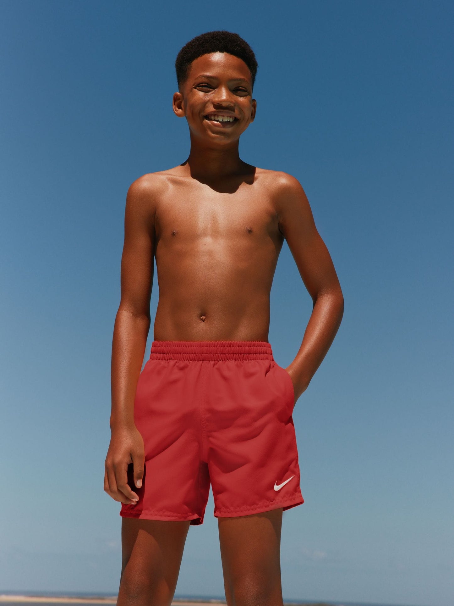 Nike Red 4 Inch 4 Inch Volley Swim Shorts image 1