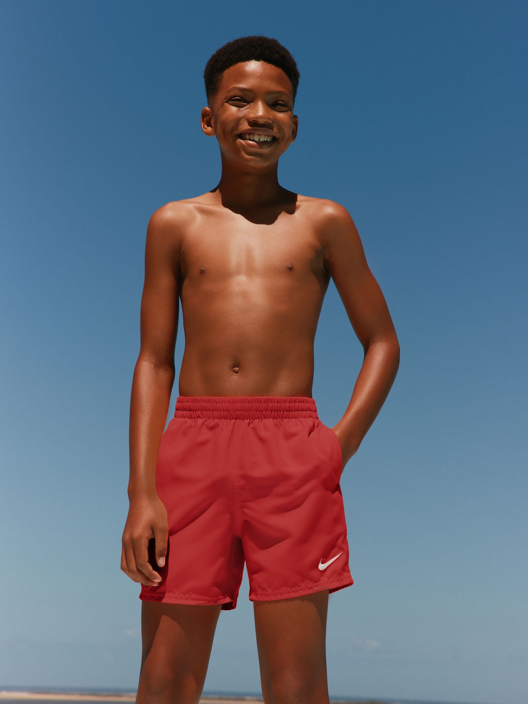 Nike Red 4 Inch 4 Inch Volley Swim Shorts image 1