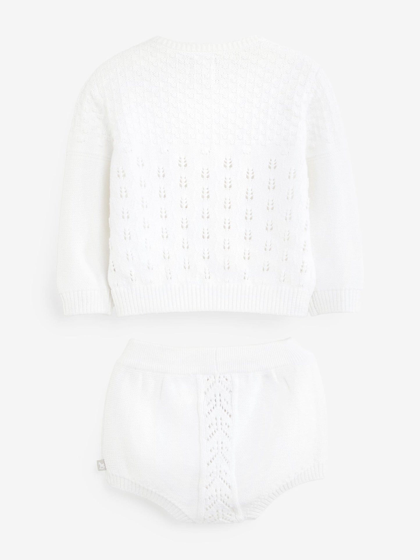 White 100% Cotton Pointelle Baby 3 Piece Gift Set image 3
