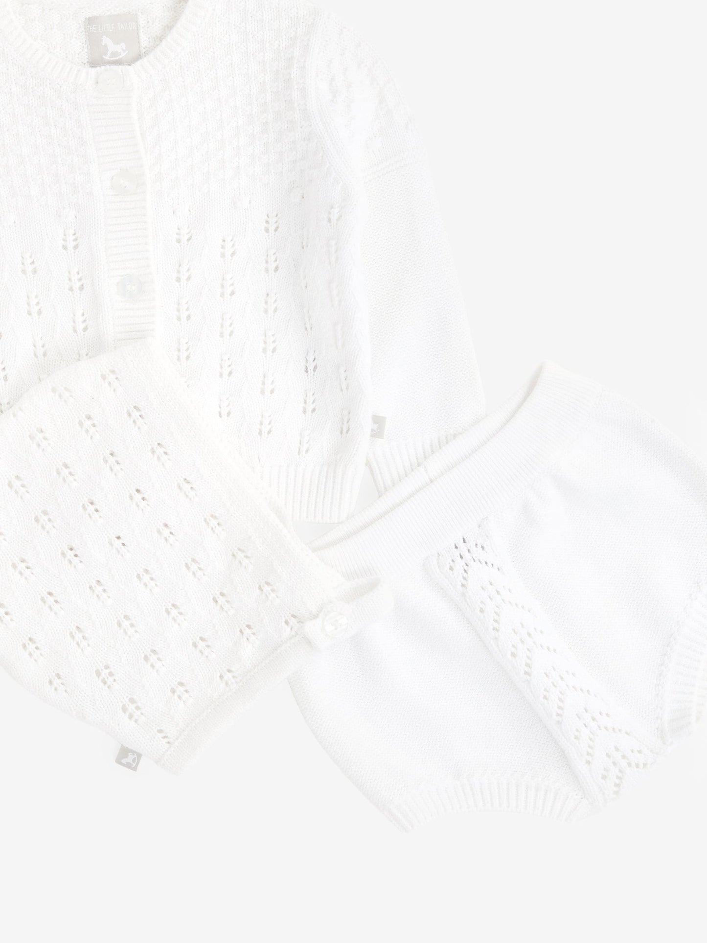 White 100% Cotton Pointelle Baby 3 Piece Gift Set image 5