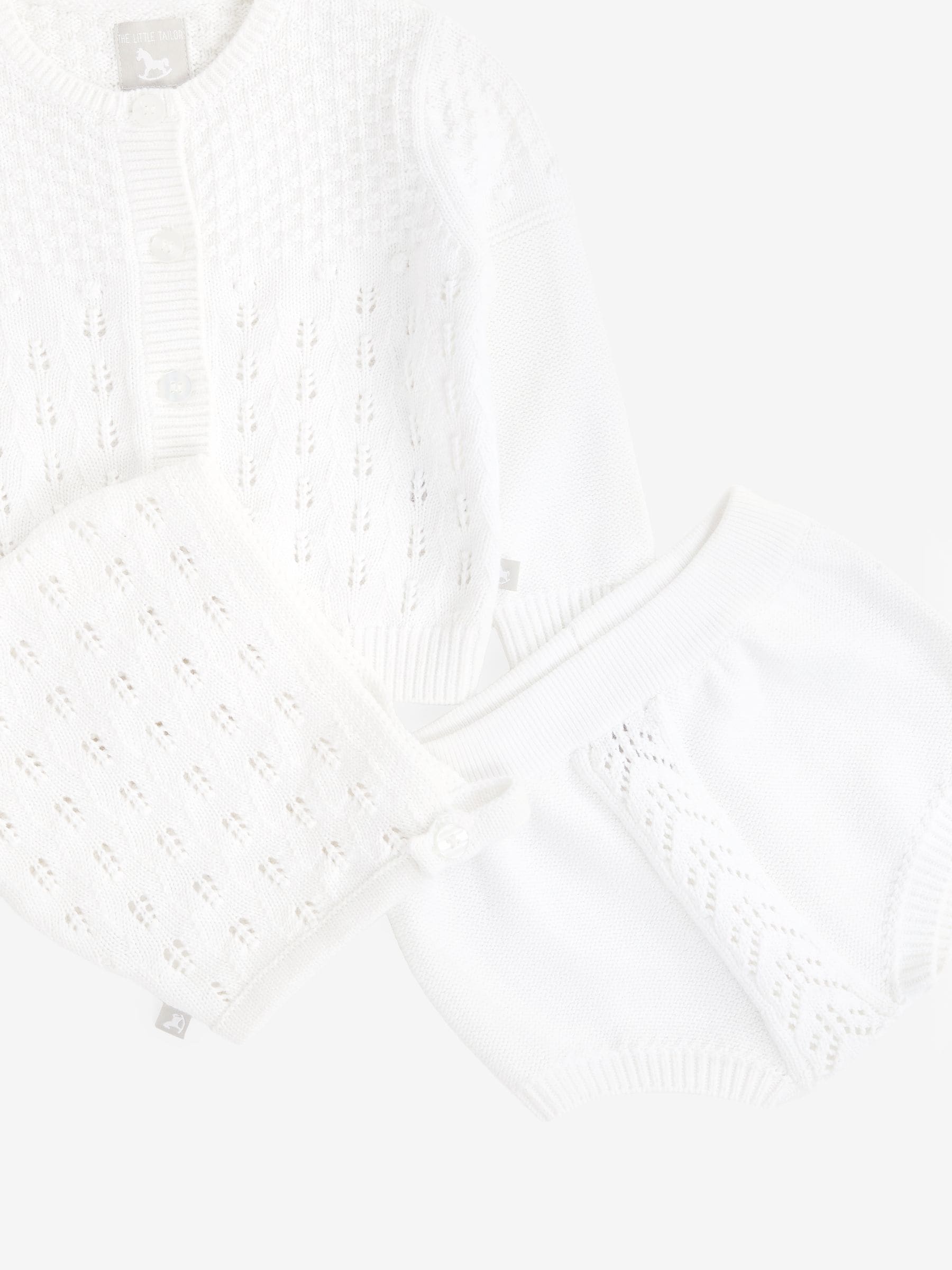 White 100% Cotton Pointelle Baby 3 Piece Gift Set image 5