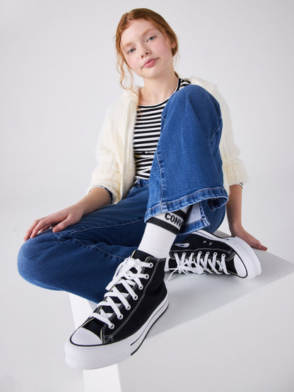 Converse Black Eva Lift High Top Youth Trainers image 3