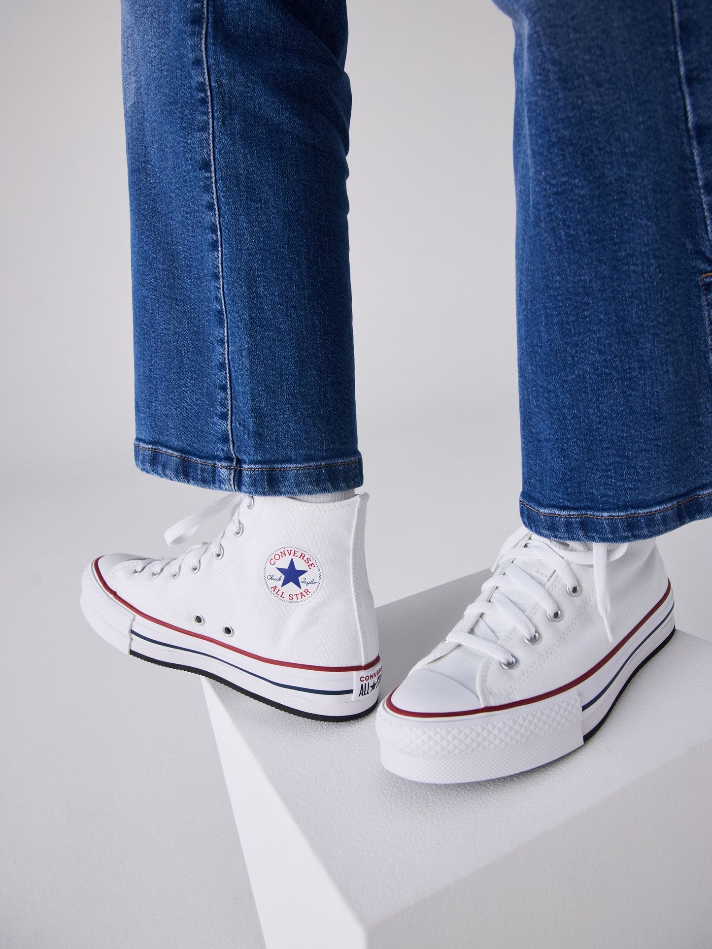Converse White Eva Lift High Top Youth Trainers image 1