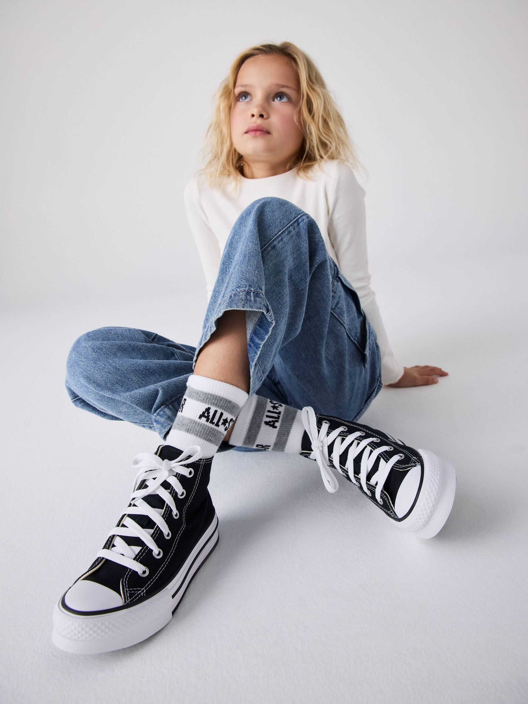 Converse Black Eva Lift High Top Junior Trainers image 2