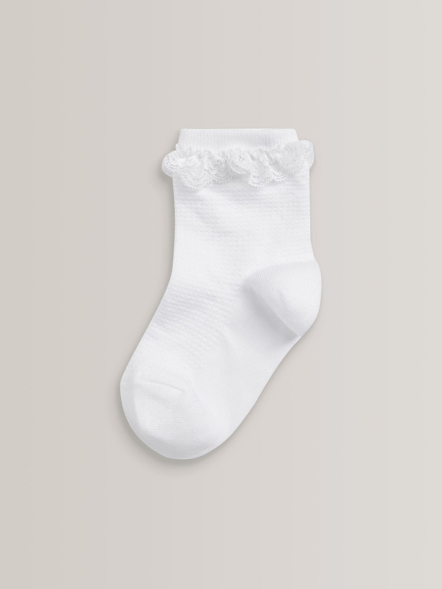 White 5 Pack Cotton Rich Ruffle Ankle Socks image 2