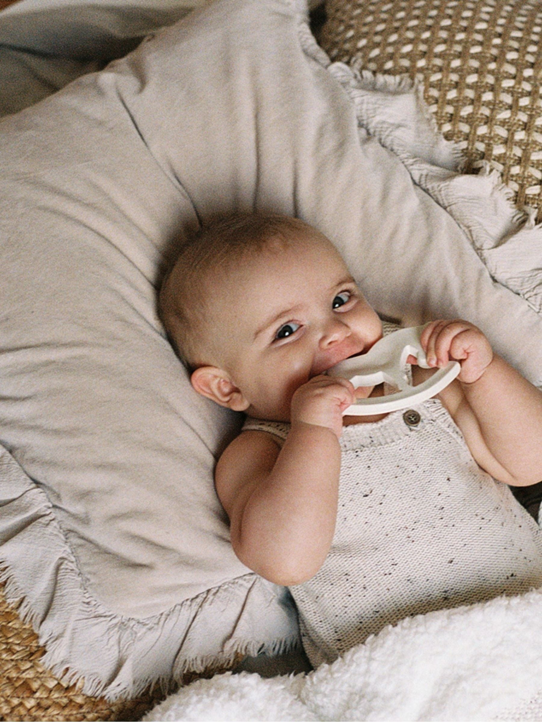 The Little Tailor Oatmeal Stylish Knitted 100% Cotton Romper image 4