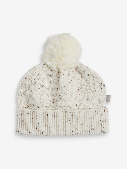 Oatmeal Cable Knit 100% Cotton Romper And Hat Baby Gift Set image 5