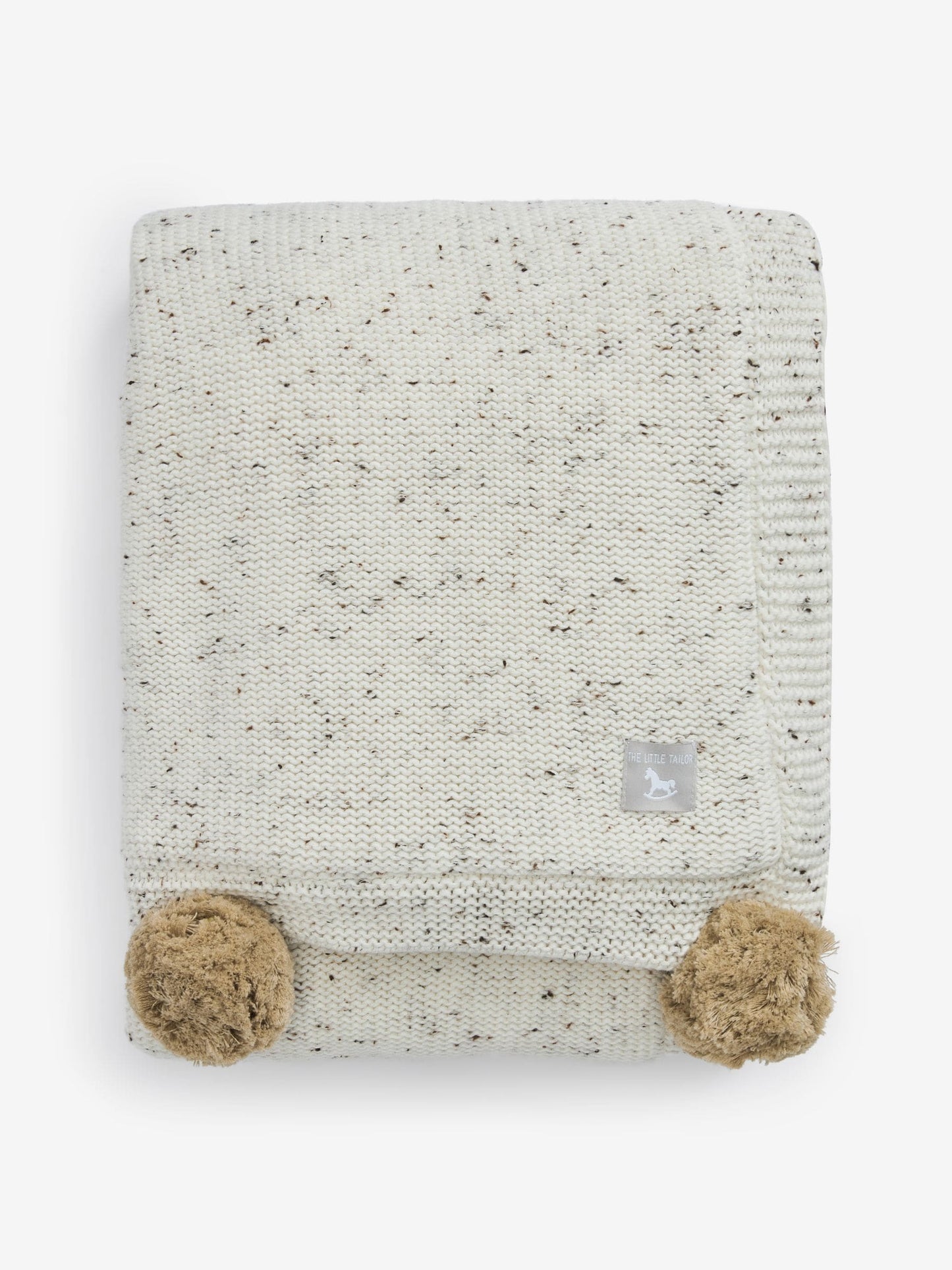 The Little Tailor Pom Pom Plush Lined Baby Blanket image 1