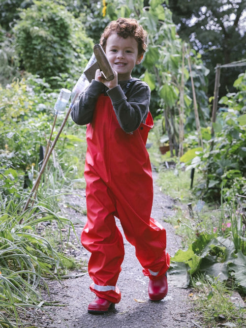 Muddy Puddles Red Rainy Day Waterproof Dungarees image 1