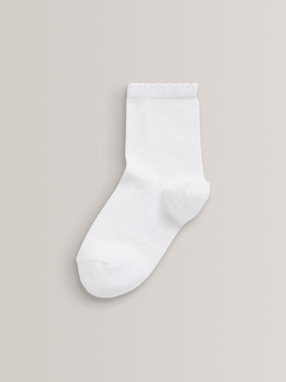 White 5 Pack Cotton Rich School Ankle Socks image 2
