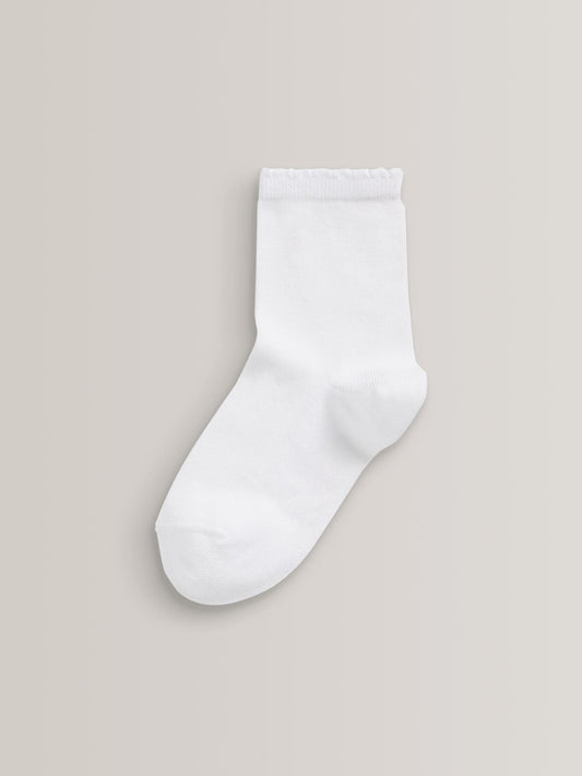 White 5 Pack Cotton Rich School Ankle Socks image 2