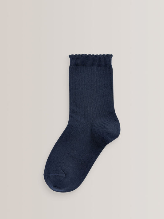 Navy Blue 5 Pack Cotton Rich School Ankle Socks image 2