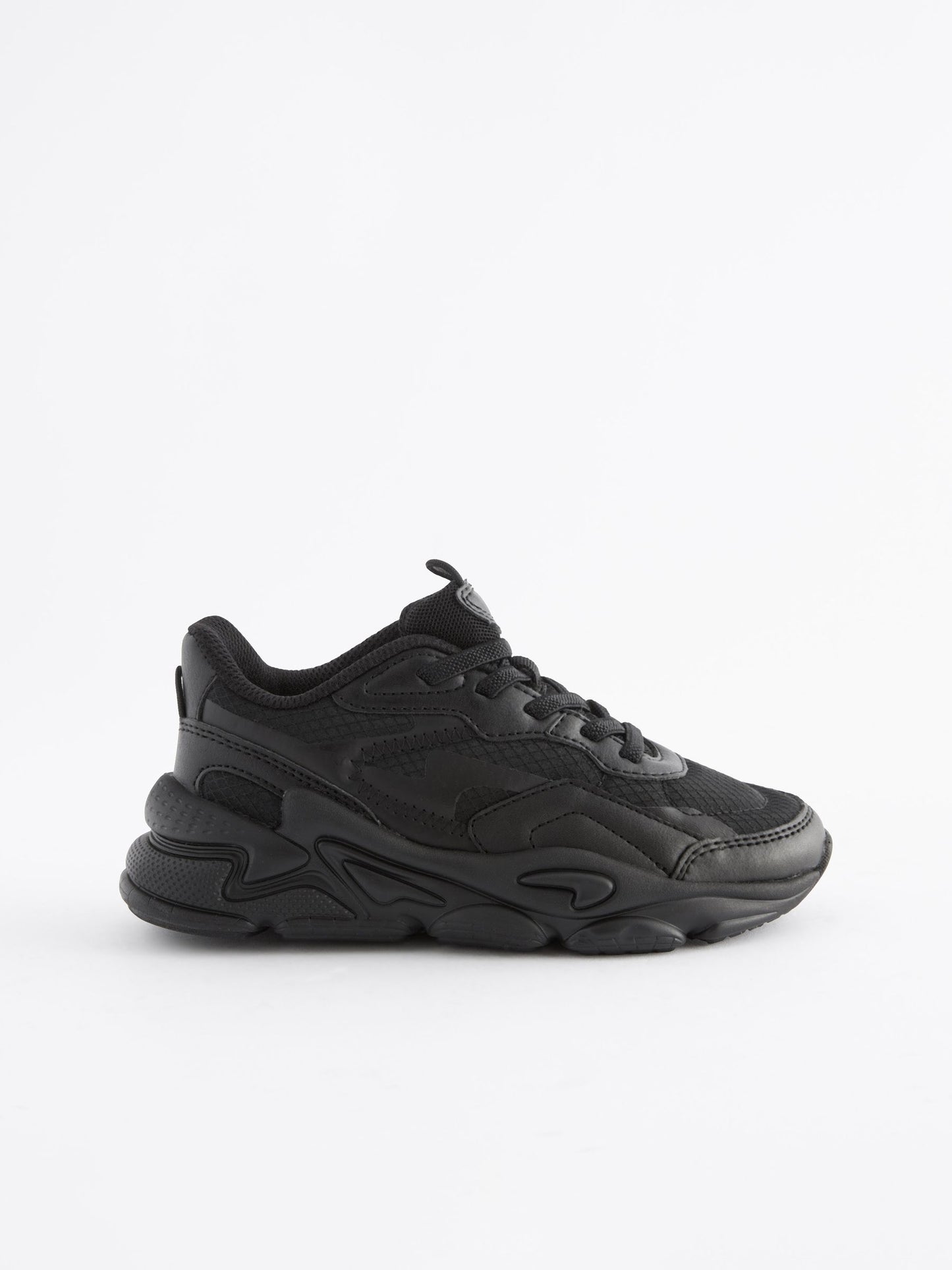 Black Elastic Lace Trainers image 2