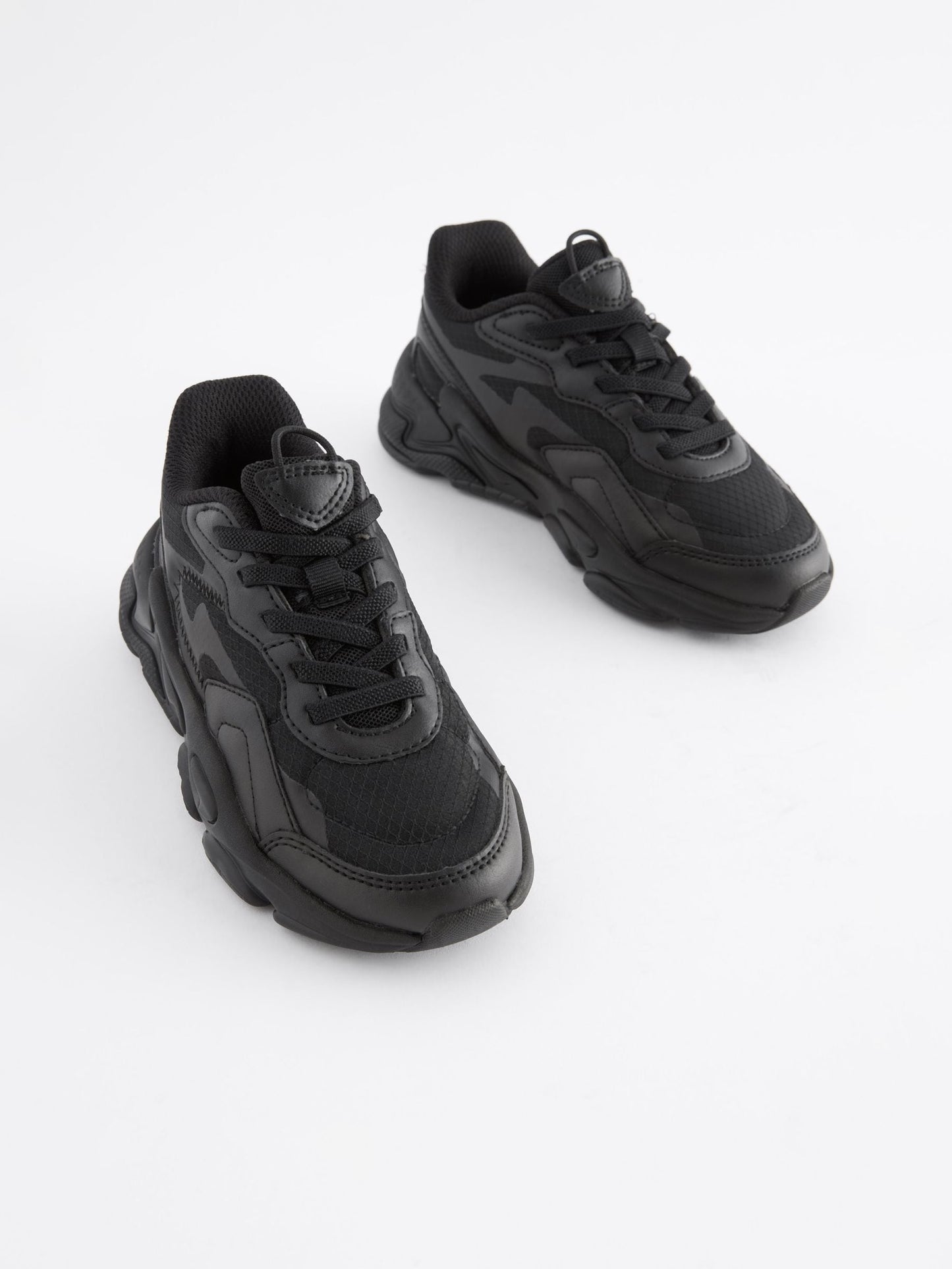 Black Elastic Lace Trainers image 4