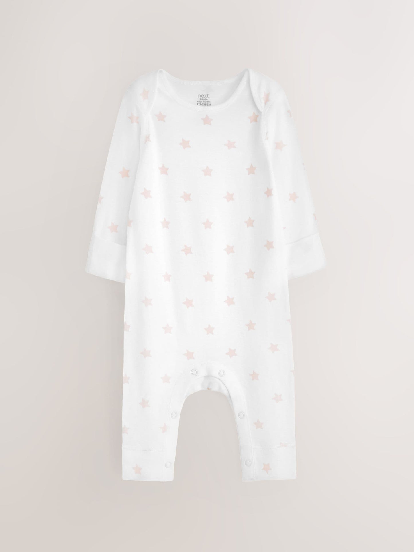 Pink Star 2 Pack Kind To Skin Baby Sleepsuits (0-2yrs) image 2