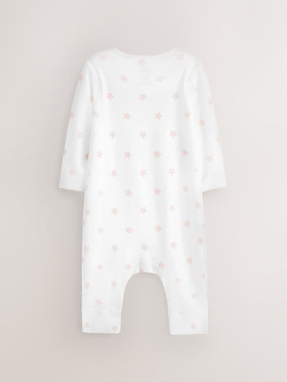 Pink Star 2 Pack Kind To Skin Baby Sleepsuits (0-2yrs) image 3