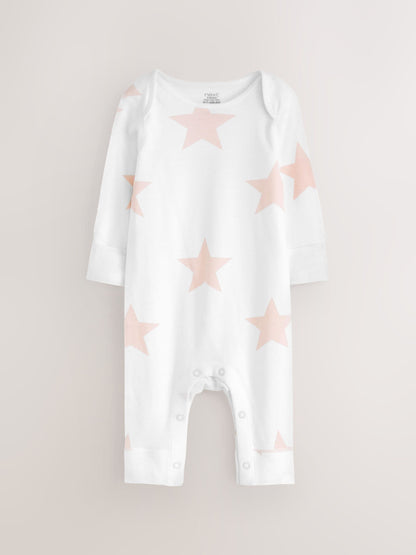 Pink Star 2 Pack Kind To Skin Baby Sleepsuits (0-2yrs) image 4