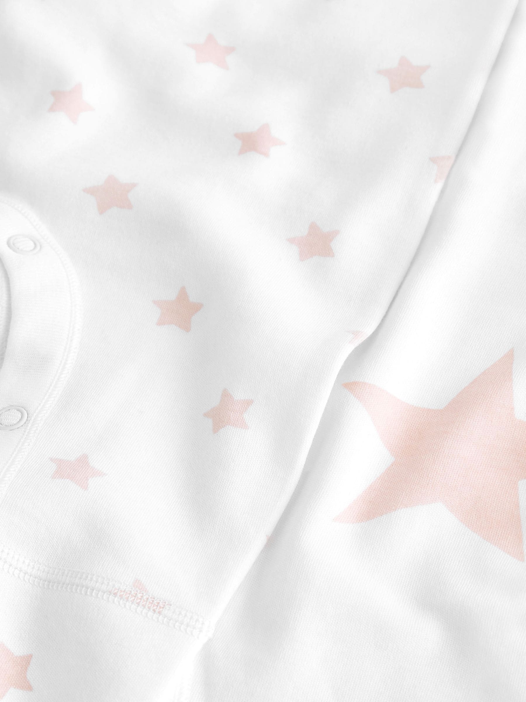 Pink Star 2 Pack Kind To Skin Baby Sleepsuits (0-2yrs) image 5