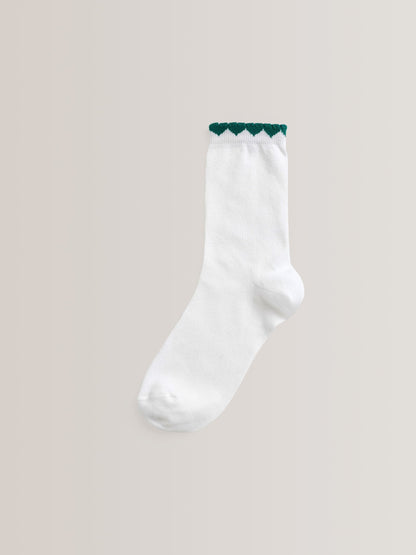 Green 5 Pack Cotton Rich Gingham Ankle School Socks image 3