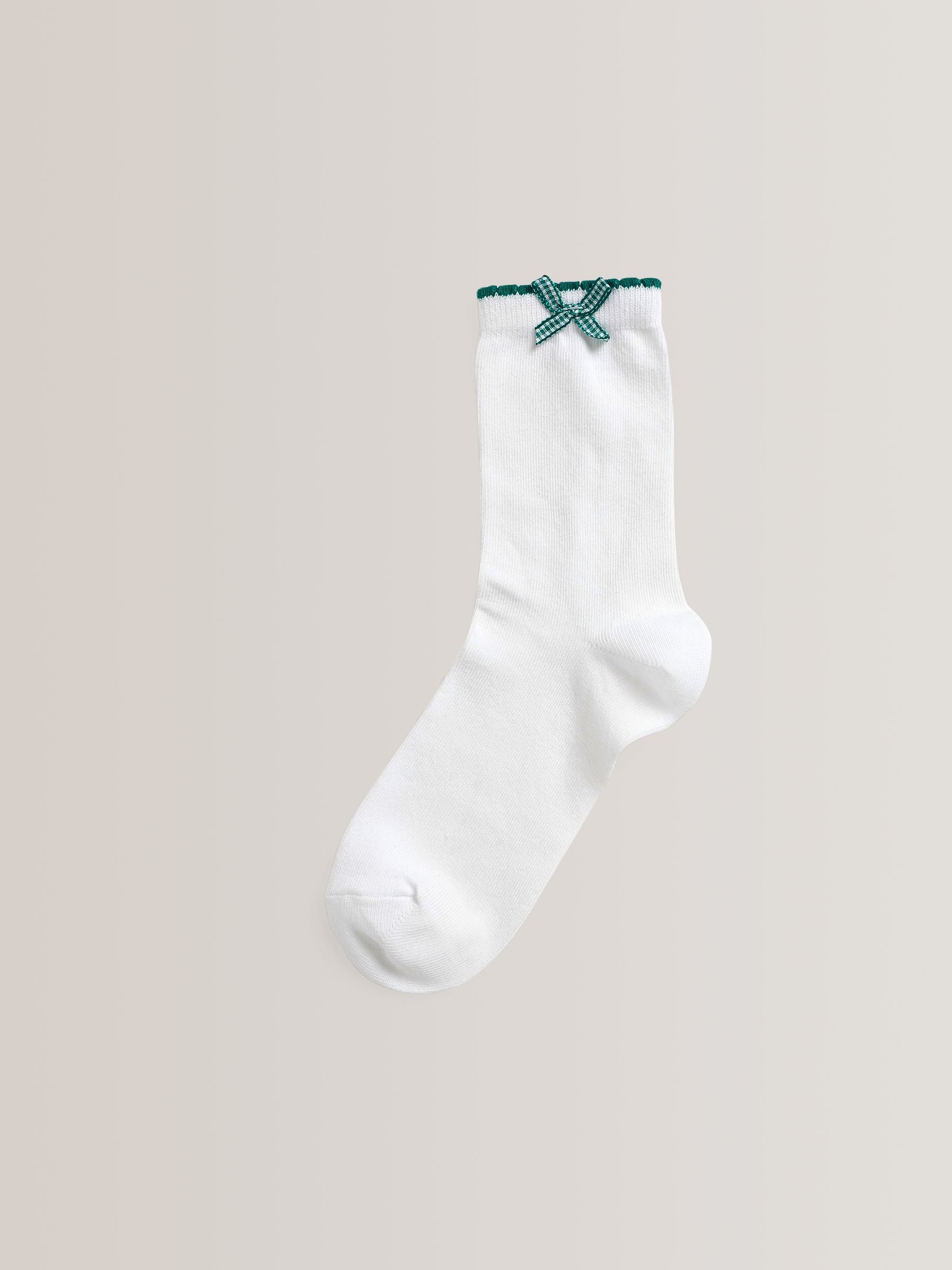 Green 5 Pack Cotton Rich Gingham Ankle School Socks image 4
