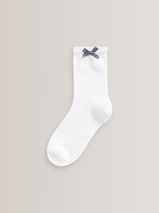 Navy 5 Pack Cotton Rich Gingham Ankle School Socks image 3