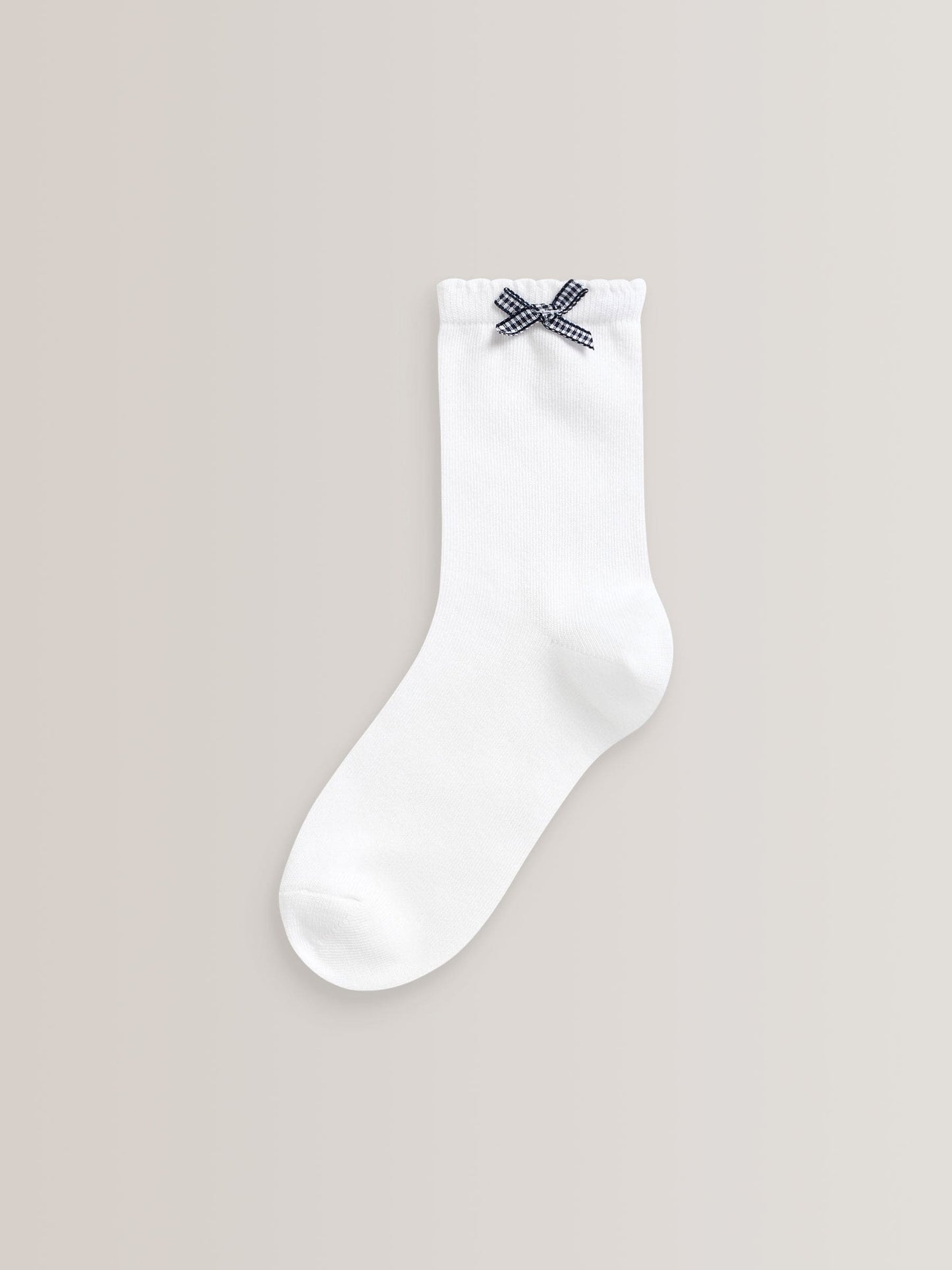 Navy 5 Pack Cotton Rich Gingham Ankle School Socks image 2