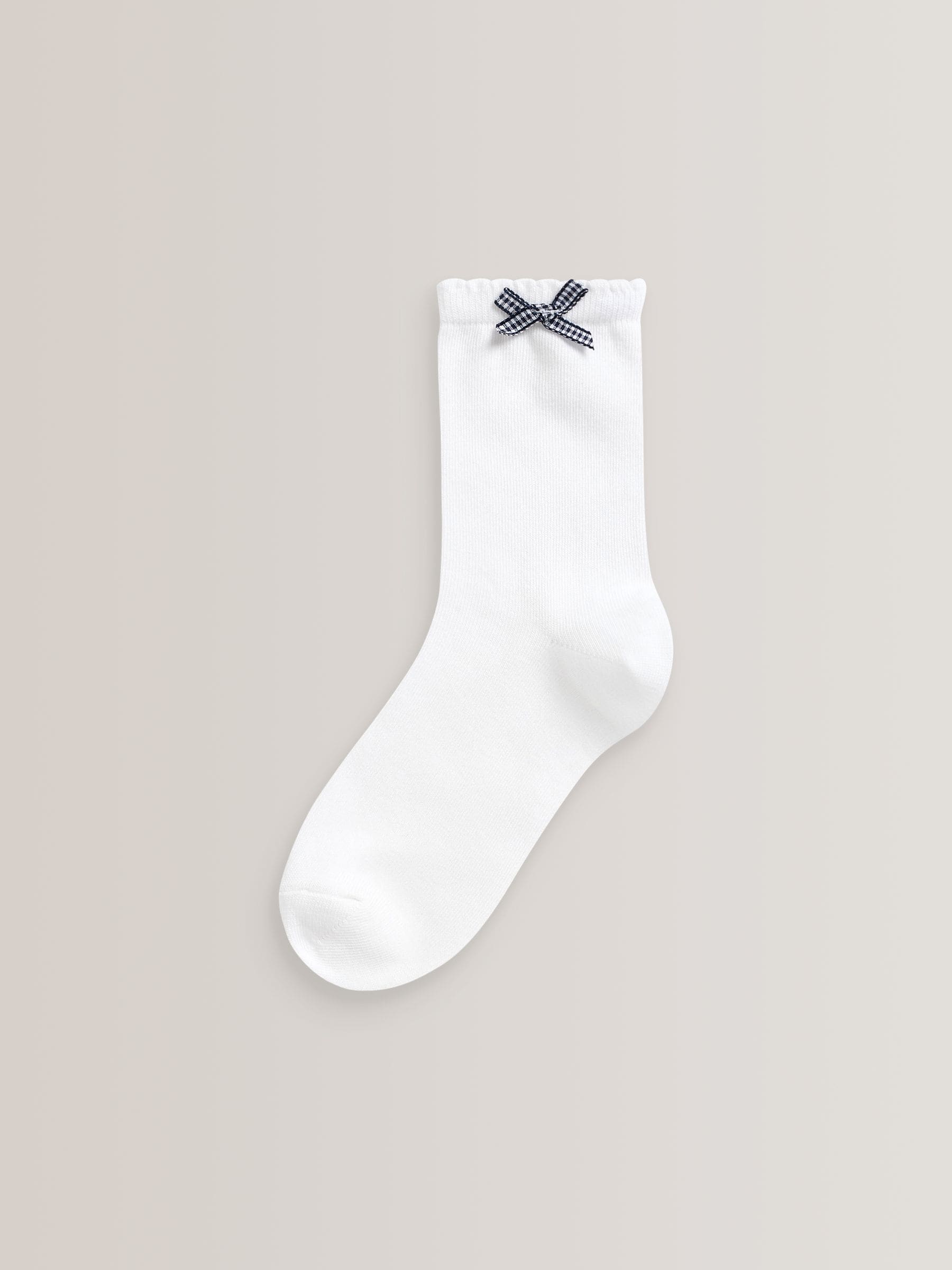 Navy 5 Pack Cotton Rich Gingham Ankle School Socks image 2